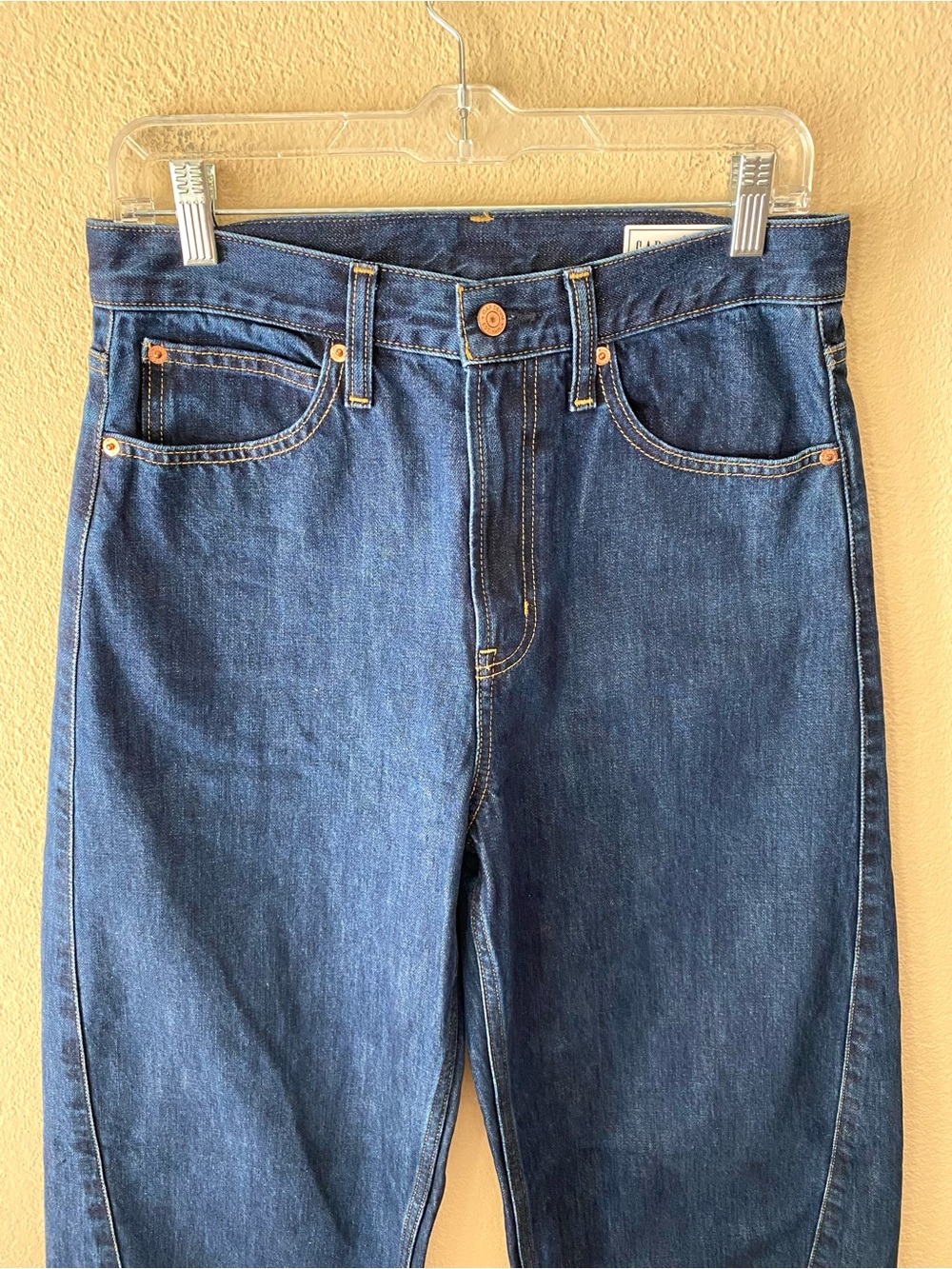 Gap High Rise Barrel Jeans in Dark Rinse 28 TALL - Picture 4 of 10